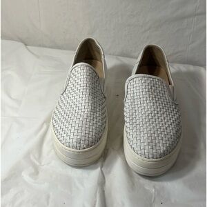 J/Slides Halsey Leather Platform Sneakers Size 8M